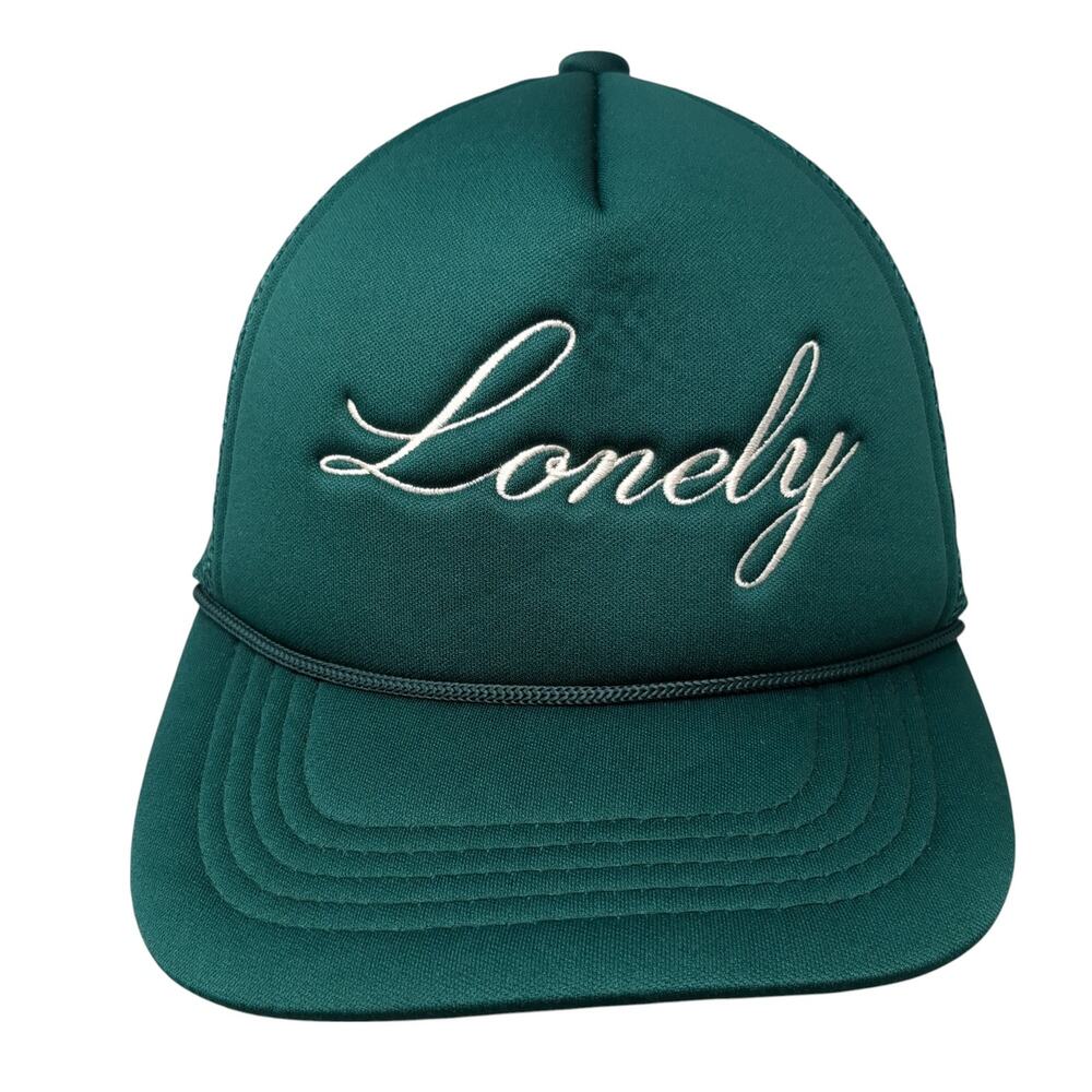 Lonely Ghost Snapback Trucker Cap Green One Size Adjustable Mesh Back Rope